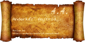 Anderkó Asztrid névjegykártya